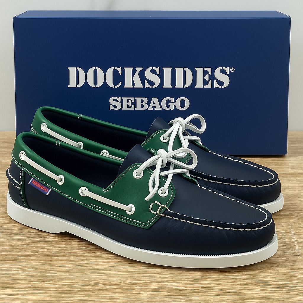 DOCKSIDES SEBAGO NAVY BLUE GREEN – Image 3