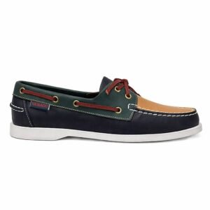 DOCKSIDES SEBAGO NAVY GREEN YELLOW